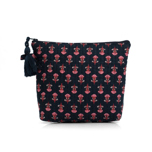 Navy Blossom Make-Up Pouch