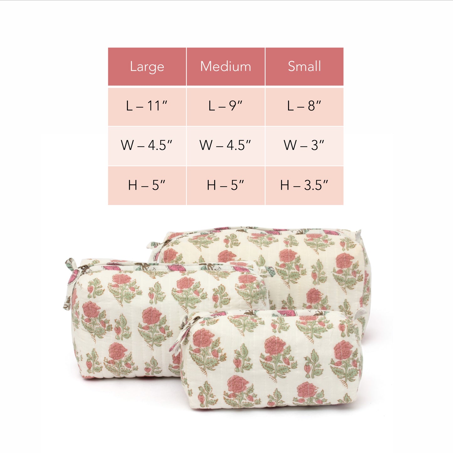 White Bloom Travel Pouch